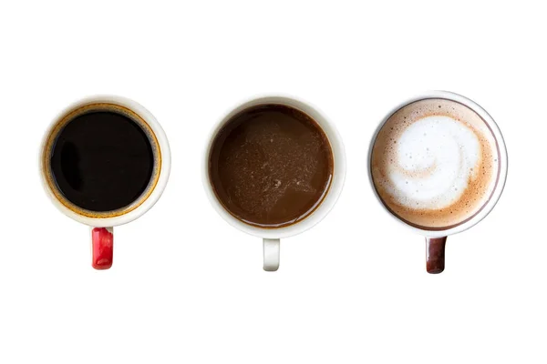 Set de taza de café aislado sobre fondo blanco — Foto de Stock