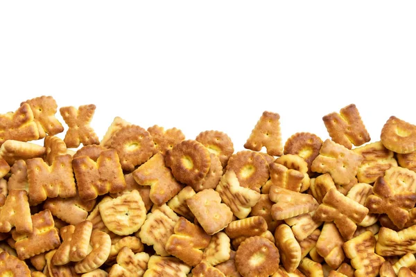 Zeile von Alphabet Englisch Cookies isoliert auf weißem Hintergrund — Stockfoto