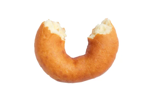Половина Классического Пончика Выделена Белом Фоне — стоковое фото