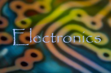 Baskılı devre kartı sanat arka plan işaretiyle elektronik