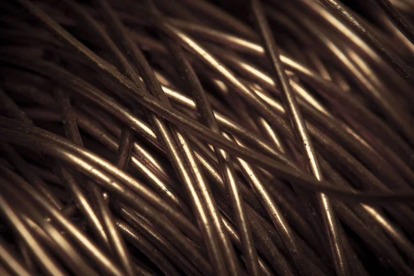 Macro shot a roll small copper wires close-up