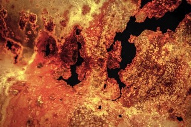 Zarar görmüş, eski ve paslı oluklu çelik arka plan resmini