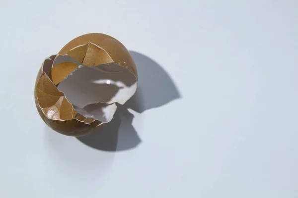Пустой Сломанный Яичный Скорлупа Белом Фоне — стоковое фото