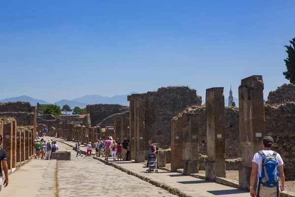 Pompeia, uma antiga cidade romana perto da moderna Nápoles, Itália — Fotografia de Stock