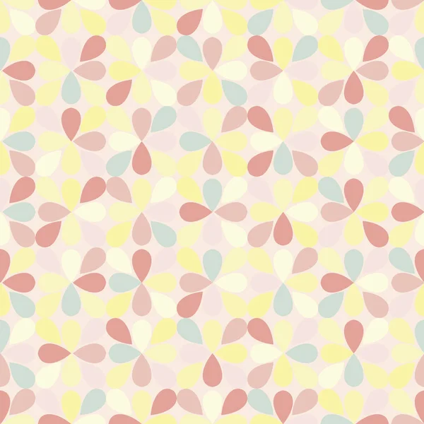 Naadloos vector patroon met geometrisch set, willekeurig pastelkleurige bloemblaadjes. — Stockvector