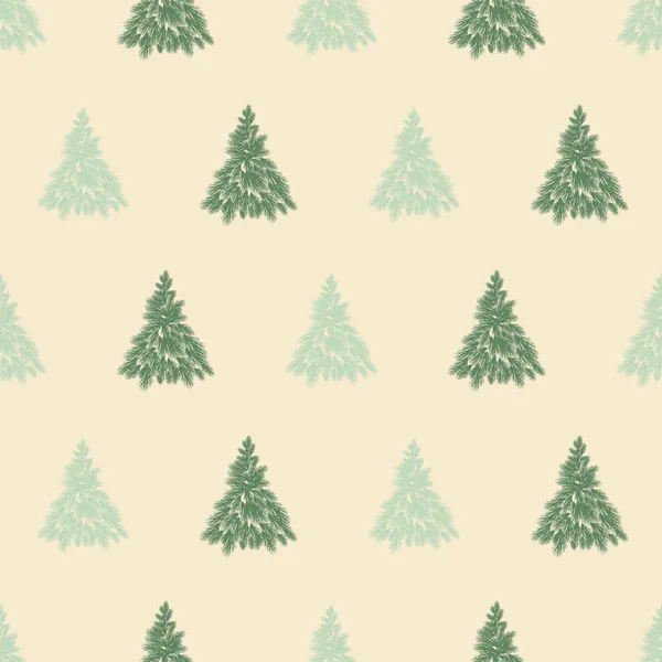 Seamless vecctor pattern with spruce trees in light colors — Stock Vector