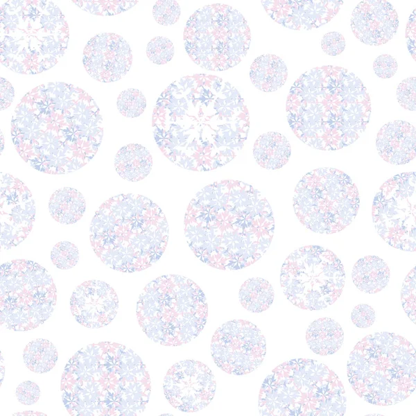 Motif de pois vectoriels sans couture avec texture de flocons de neige — Image vectorielle