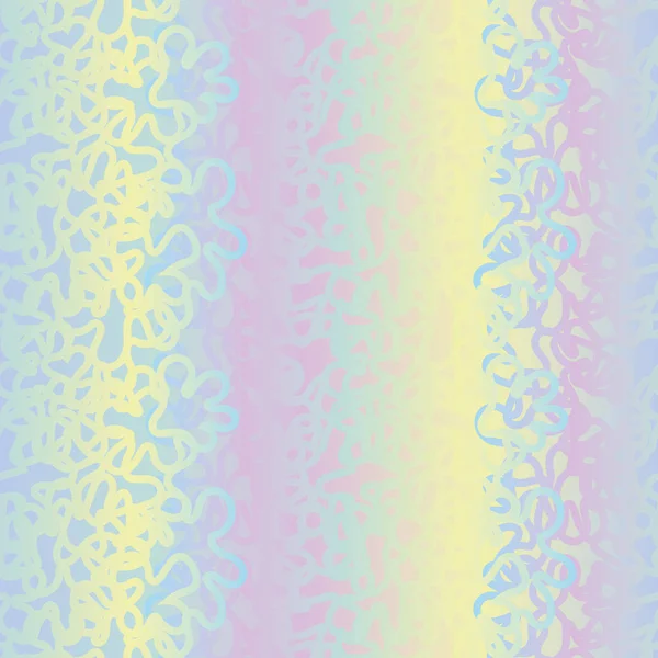 Patrón texturizado abstracto vectorial sin costuras en gradiente iridiscente pastel femenino — Vector de stock