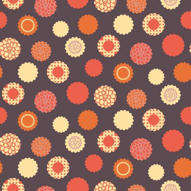 Pastel renkli ay çöreklerinin üst görüntüsüne sahip pürüzsüz bir vektör deseni.