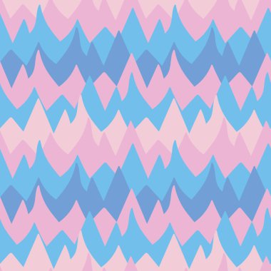 Pembe ve mavili dağ çizgileri olan kusursuz vektör deseni