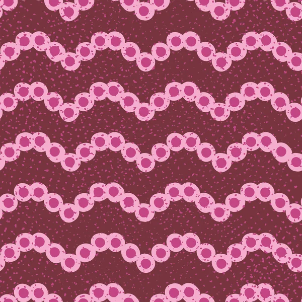Бесшовный векторный рисунок с розовой зигзагообразной ниткой из бусин — стоковый вектор