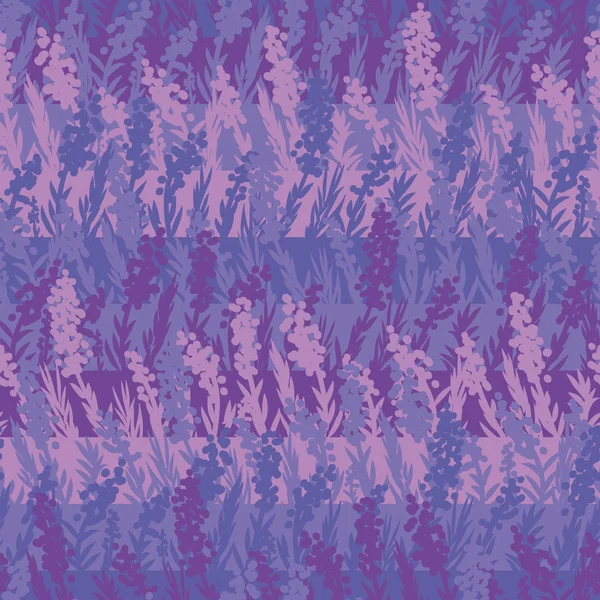 Patrón de stipes vectoriales sin costura sith flores de lavanda en pocos tonos de violeta — Archivo Imágenes Vectoriales