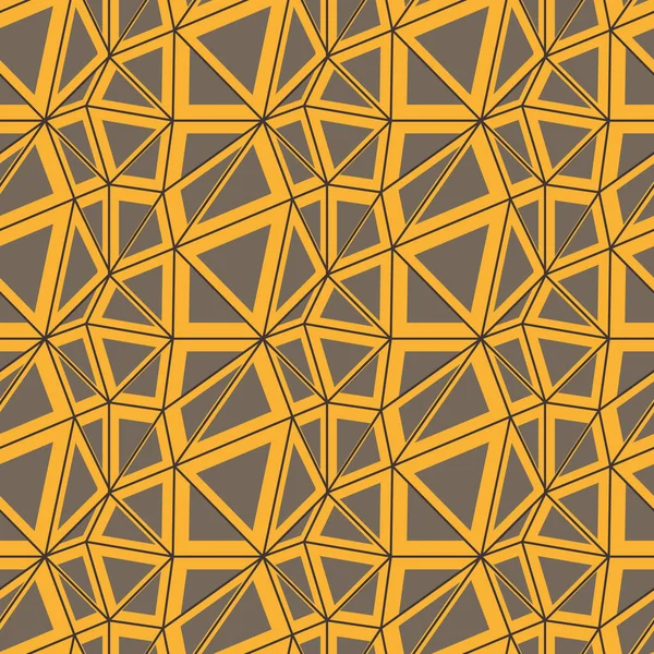 Modello vettoriale senza cuciture con linee e triangoli in giallo e grigio — Vettoriale Stock