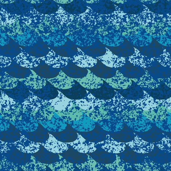 Motif vectoriel sans couture avec des vagues océaniques texturées — Image vectorielle