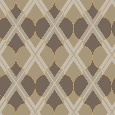 Sakin taş renklerinde geometrik mozaik ile kusursuz vektör deseni