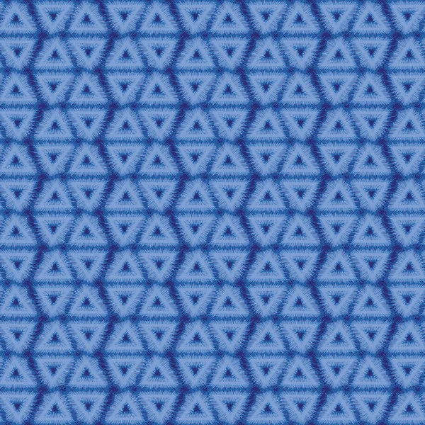 Бесшовные векторные абстрактные векторные узоры с треугольными формами в голубых цветах индиго — стоковый вектор