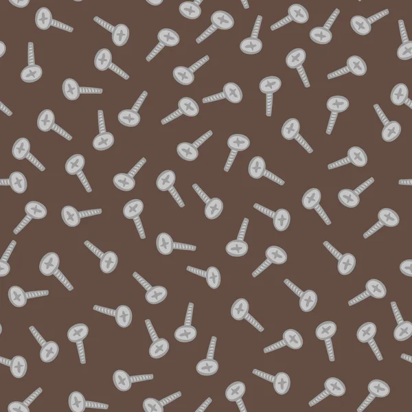 Sömlös vektor mönster med skruvar på brun bakgrund — Stock vektor