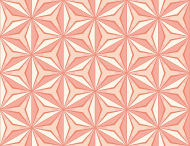 Pembe renkli yıldız şekilli mozaik fayanslarla kusursuz geometrik vektör deseni