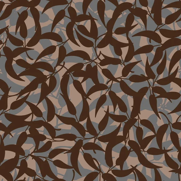 Seamless vector pattern with brown leaves — 스톡 벡터