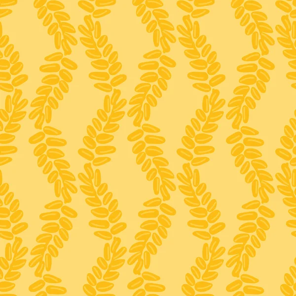 Patrón de vectores sin costura con formas de trigo amarillo — Vector de stock
