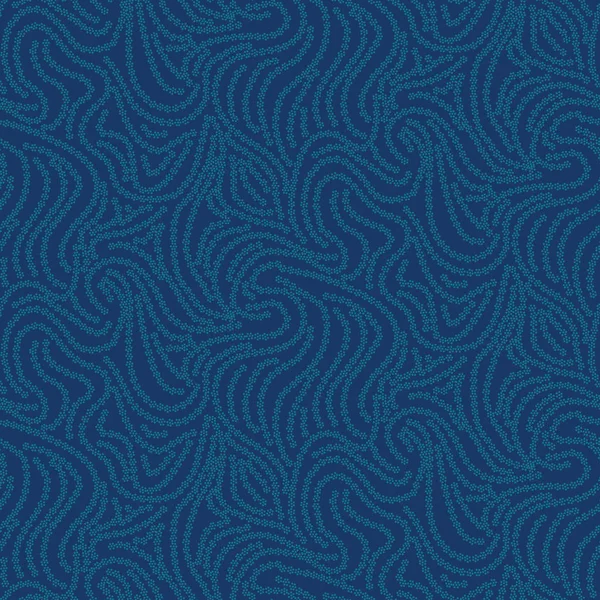 Blaues nahtloses Vektormuster mit blumenförmigen Punkten, die Marmorlinien bilden — Stockvektor