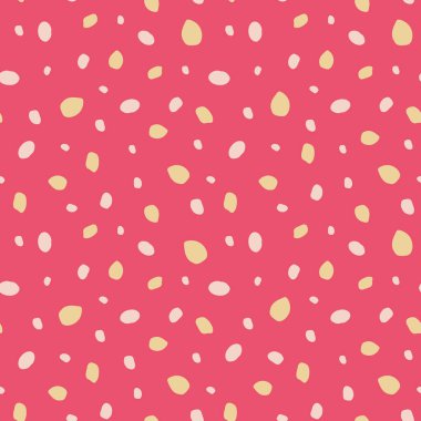 scattered confetti petals seamless vector pattern in bright pink