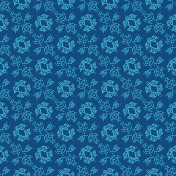 Abstract blue ornamental seamless vector pattern — Stockvektor