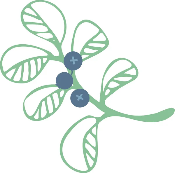 Branch with blueberries simple vector illustration — ストックベクタ