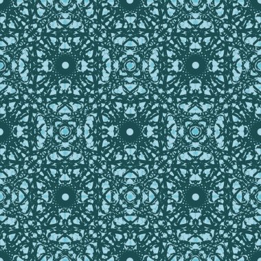 green and blue ornament seamless vector pattern