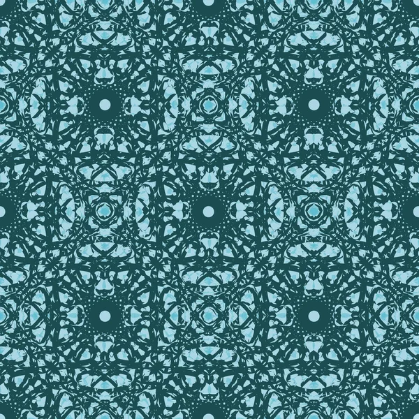 Green and blue ornament seamless vector pattern — Διανυσματικό Αρχείο