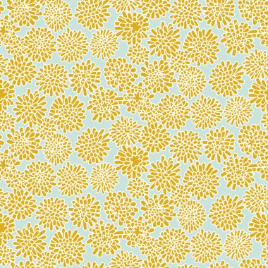 pastel yellow dandelion flowers seamless vector pattern