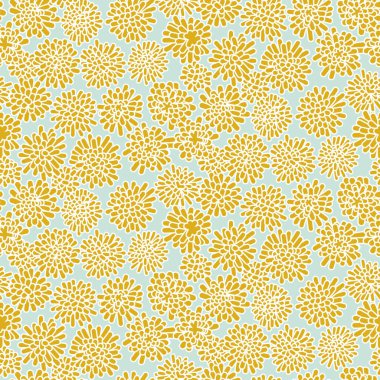 pastel yellow dandelion flowers seamless vector pattern clipart