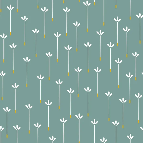 Simple seamless vector pattern with dandelion seeds on muted mint green background — 스톡 벡터