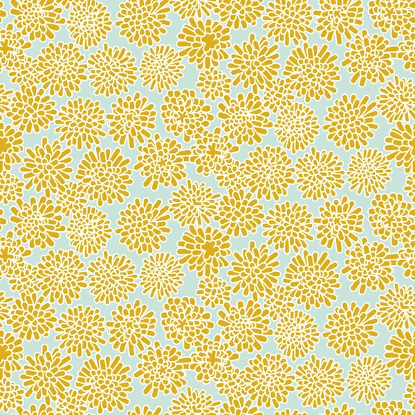 Pastel yellow dandelion flowers seamless vector pattern — Stock Vector