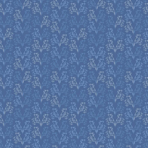 Motif vectoriel sans couture damassé fleuri bleu — Image vectorielle