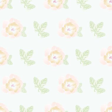 pastel watercolor delicate floral seamless vector pattern
