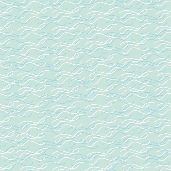 Ocean waves seamless vector pattern in pastel blue — Stock Vector