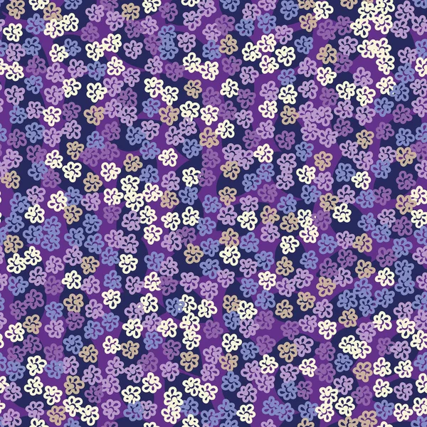 Paarse bloemen naadloze vector patroon — Stockvector