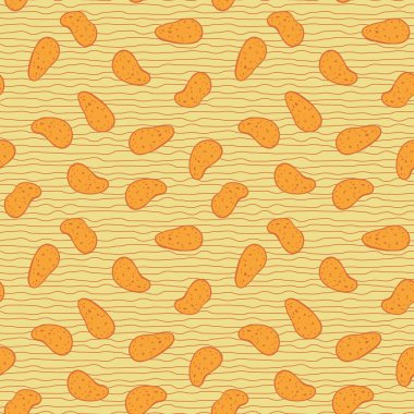 Patates cipsleri kusursuz vektör sarı desenli