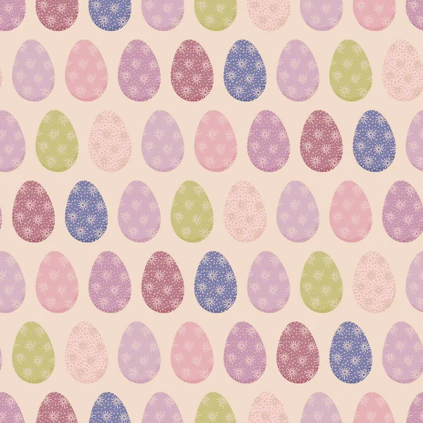Rows of pastel easter eggs seamless vector pattern — Stockový vektor