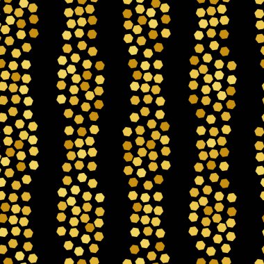 Altın altıgenlerin çizgileri kusursuz vektör deseni