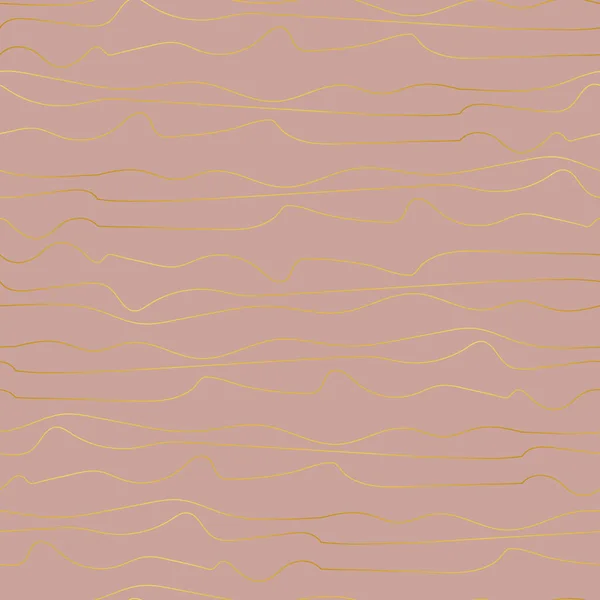 Бесшовный векторный рисунок с золотыми линиями на розовом — стоковый вектор