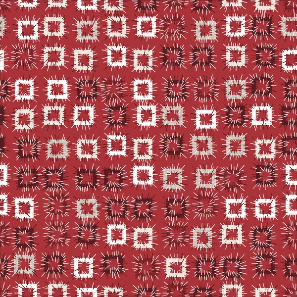 Patchs cousus carrés motif vectoriel sans couture de couleur rouge — Image vectorielle