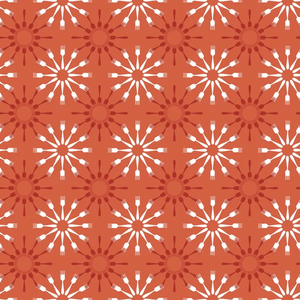 Звезды из вилок бесшовный векторный орнаментальный узор в оранжевый цвет — стоковый вектор
