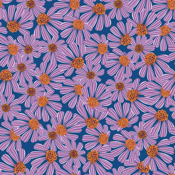 Echinacea flowers seamless vector pattern — Stock Vector