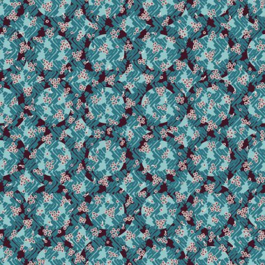 Küçük çiçekli soyut geometrik dikişsiz vektör deseni