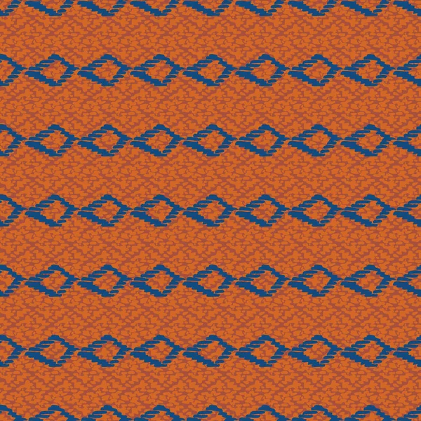 Motif vectoriel sans couture ethnique rouille et bleu — Image vectorielle