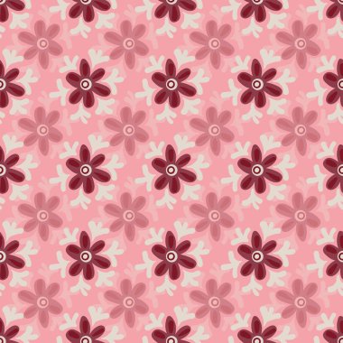 Pembe çiçeksiz vektör kız deseni