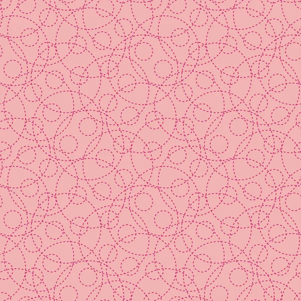Пунктирные круги безseamless векторный рисунок в розовом — стоковый вектор