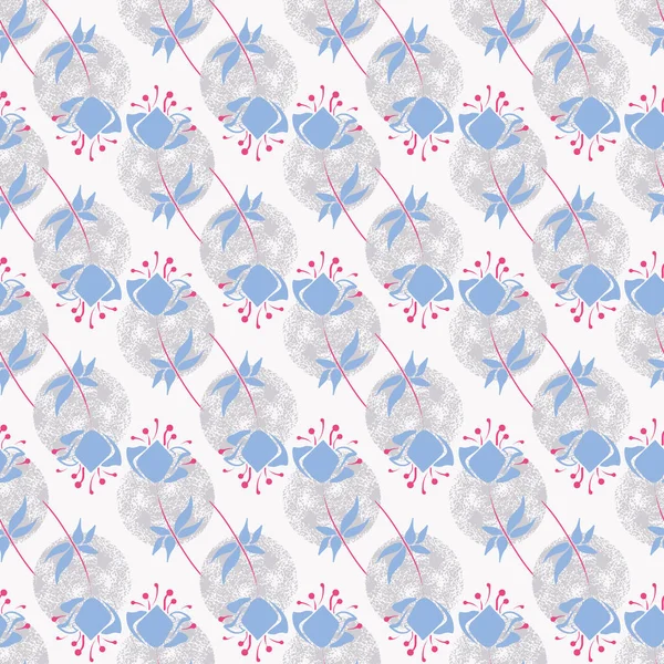 Fleurs et pois motif vectoriel sans couture — Image vectorielle